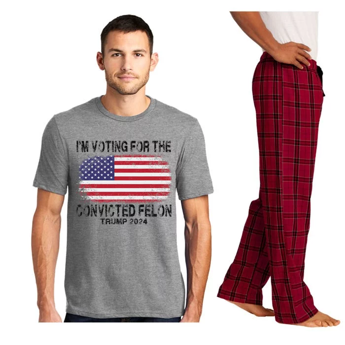 Voting For The Felon Retro American Flag Pajama Set