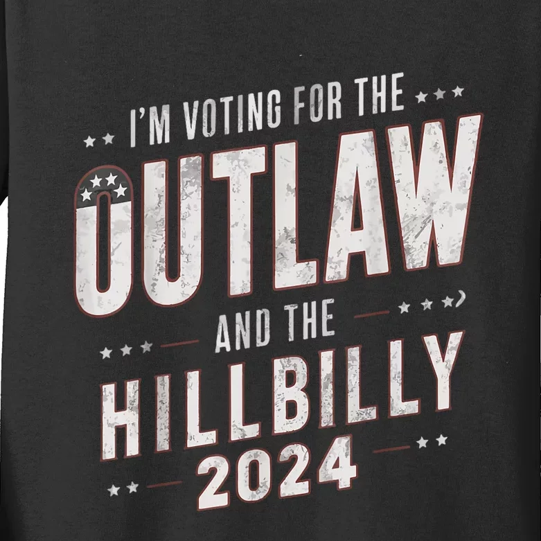 Voting For The Outlaw And The Hillbilly 2024 Kids Long Sleeve Shirt