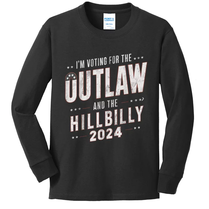 Voting For The Outlaw And The Hillbilly 2024 Kids Long Sleeve Shirt