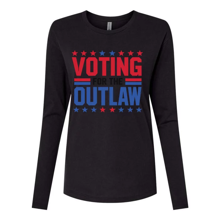 Voting For The Outlaw Graphic Womens Cotton Relaxed Long Sleeve T-Shirt