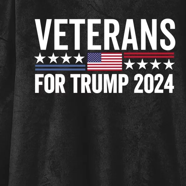 Veterans For Trump 2024 Hooded Wearable Blanket