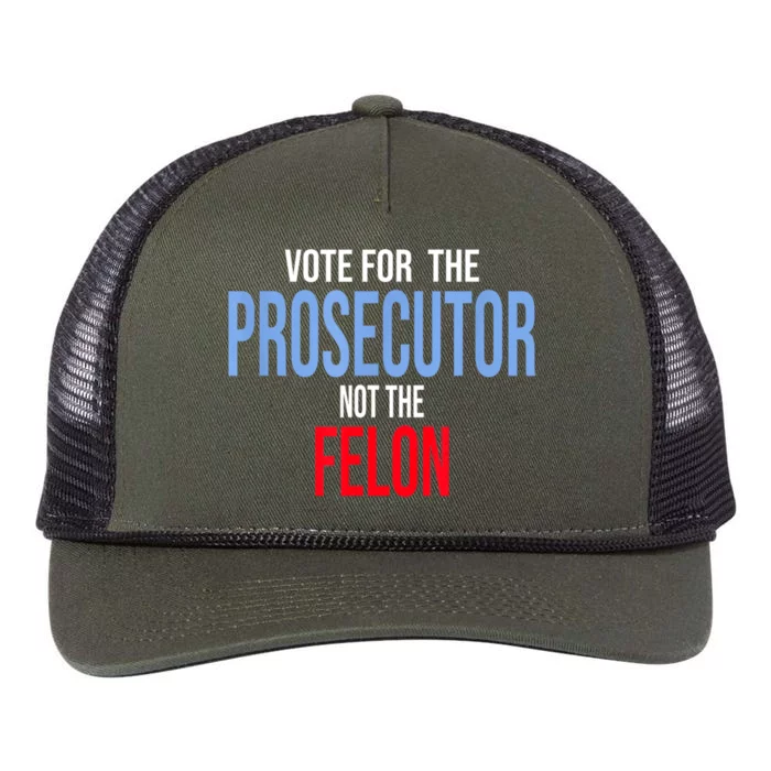 Vote For The Prosecutor Not The Felon Retro Rope Trucker Hat Cap