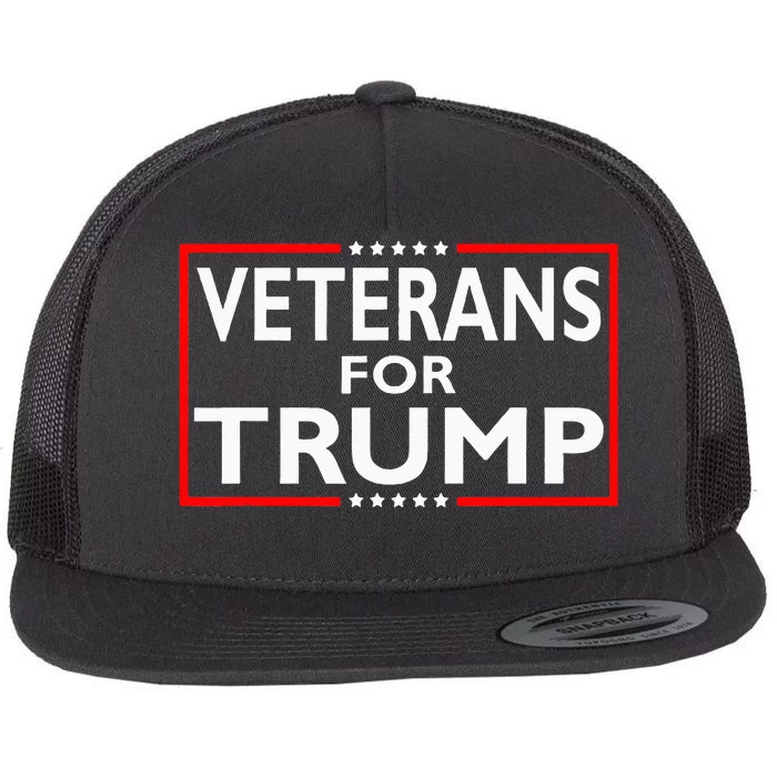 Veterans For Trump President Election 2024 Flat Bill Trucker Hat