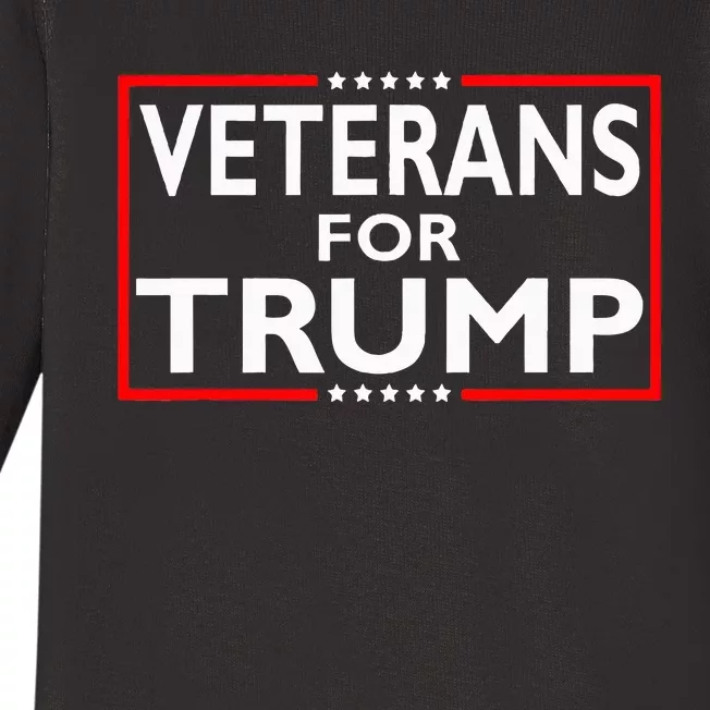 Veterans For Trump President Election 2024 Baby Long Sleeve Bodysuit