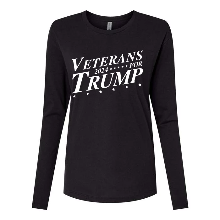 Veterans For Trump 2024 Conservative Republican Trump 2024 Gift Womens Cotton Relaxed Long Sleeve T-Shirt