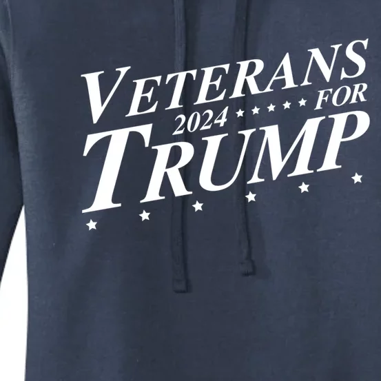 Veterans For Trump 2024 Conservative Republican Trump 2024 Gift Women's Pullover Hoodie