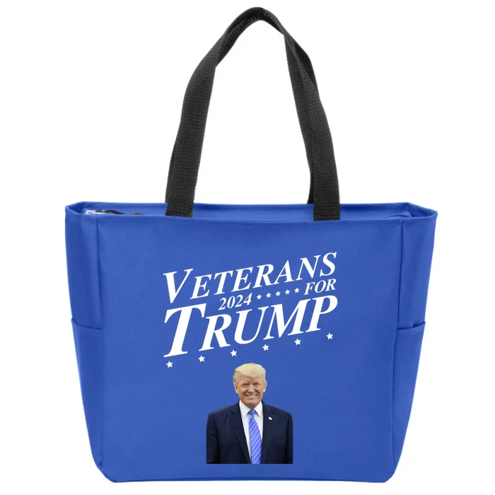 Veterans For Trump 2024 Conservative Republican Trump 2024 Gift Zip Tote Bag