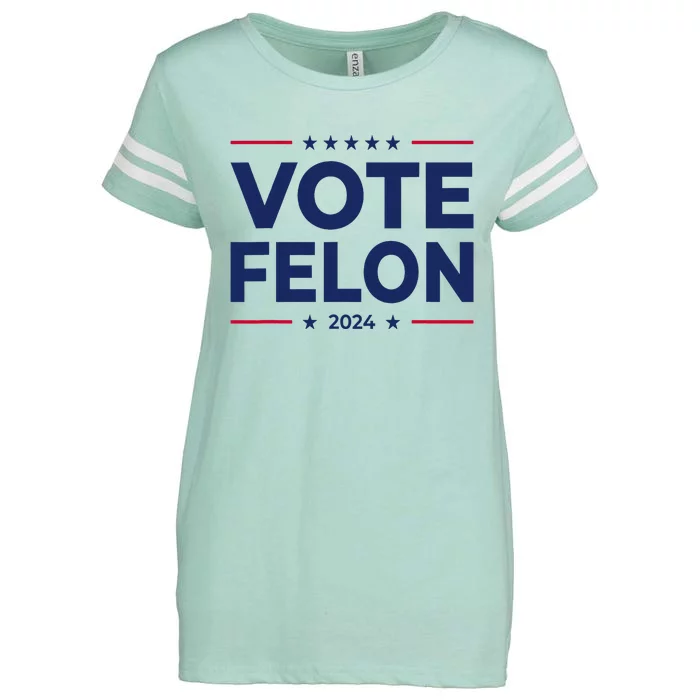 Vote Felon Trump 2024 45 And 47 Enza Ladies Jersey Football T-Shirt