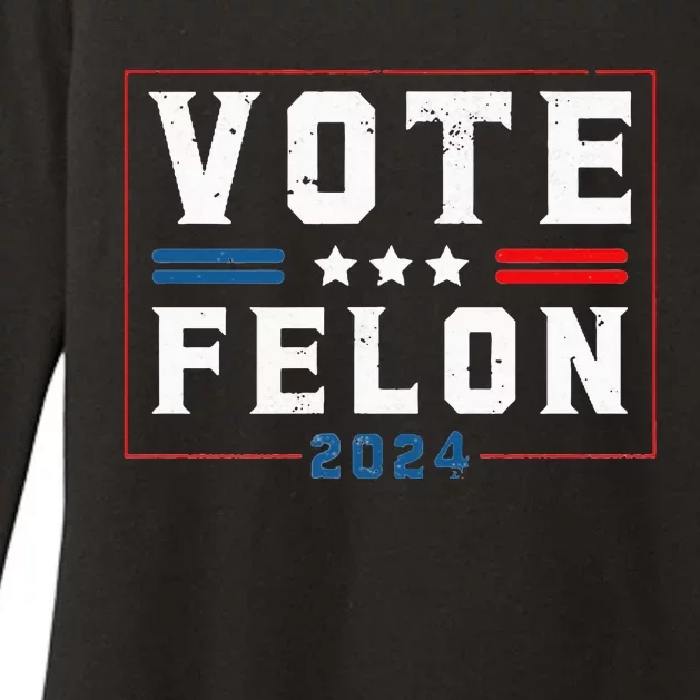 Vote Felon Trump 2024 45 And 47 Funny Pocket Design Womens CVC Long Sleeve Shirt