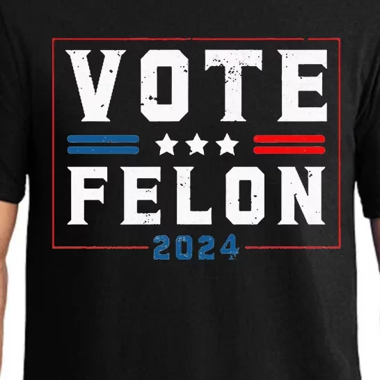 Vote Felon Trump 2024 45 And 47 Funny Pocket Design Pajama Set