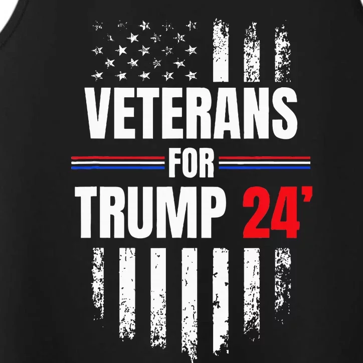 Veterans For Trump 2024 American Flag Performance Tank