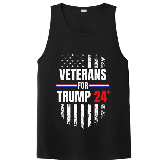 Veterans For Trump 2024 American Flag Performance Tank