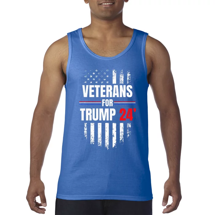 Veterans For Trump 2024 American Flag Tank Top