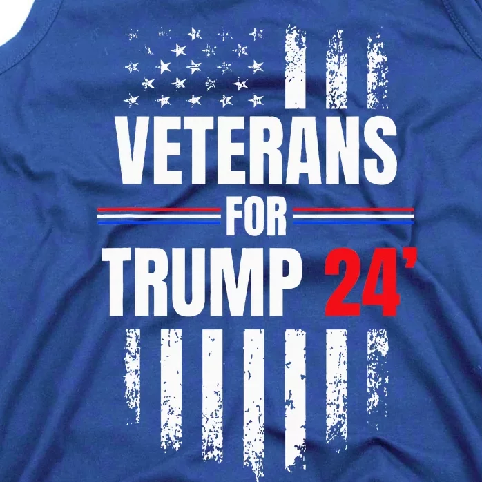 Veterans For Trump 2024 American Flag Tank Top