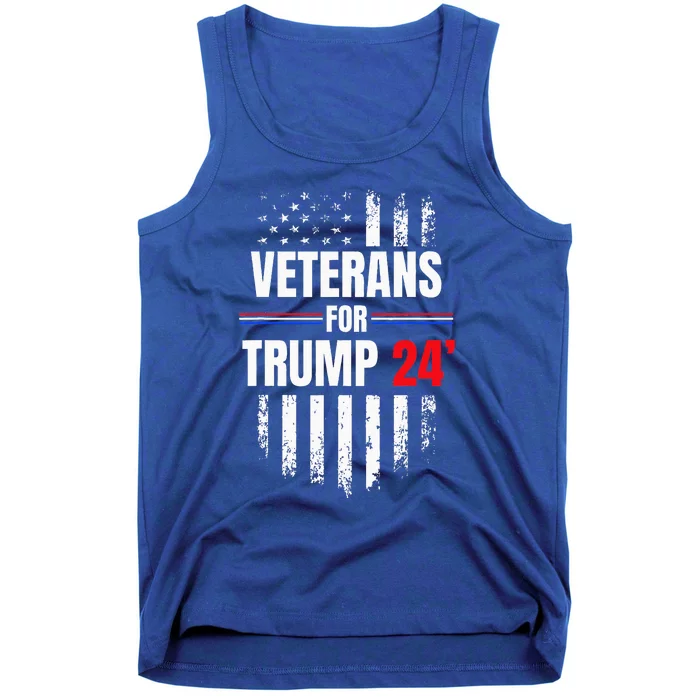 Veterans For Trump 2024 American Flag Tank Top