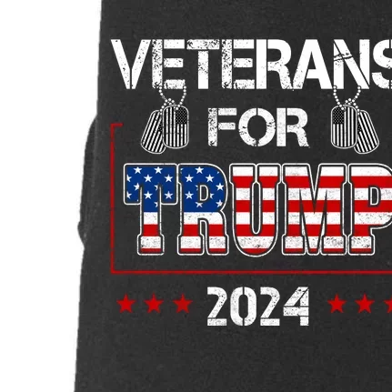 Veterans For Trump 2024 American Flag Dad Grandpa Veterans Day Doggie 3-End Fleece Hoodie