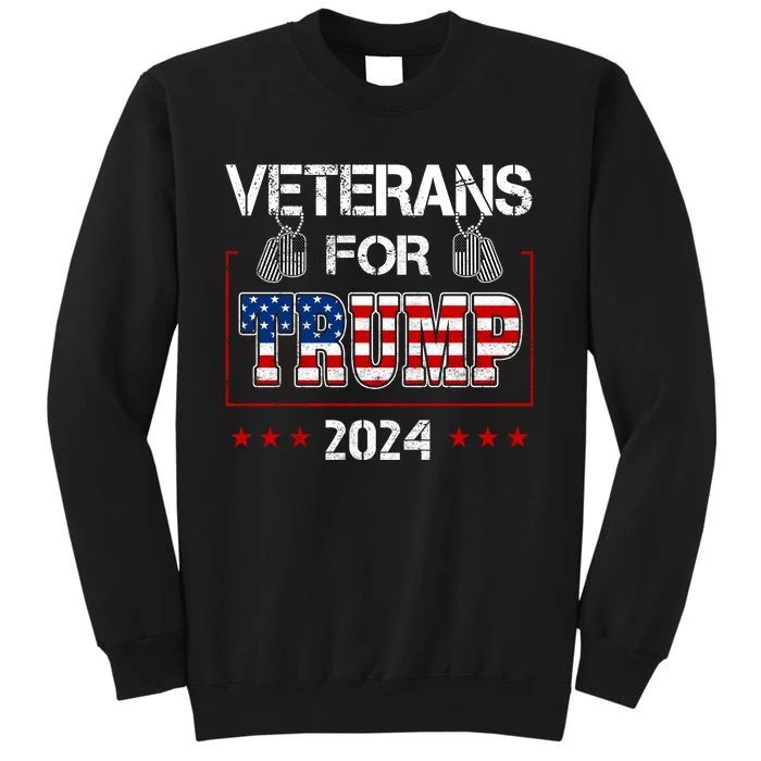 Veterans For Trump 2024 American Flag Dad Grandpa Veterans Day Sweatshirt