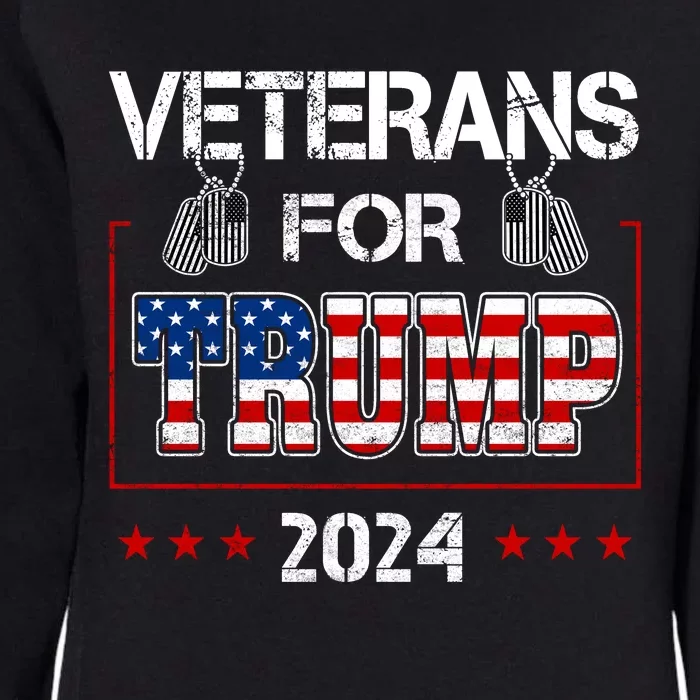 Veterans For Trump 2024 American Flag Dad Grandpa Veterans Day Womens California Wash Sweatshirt