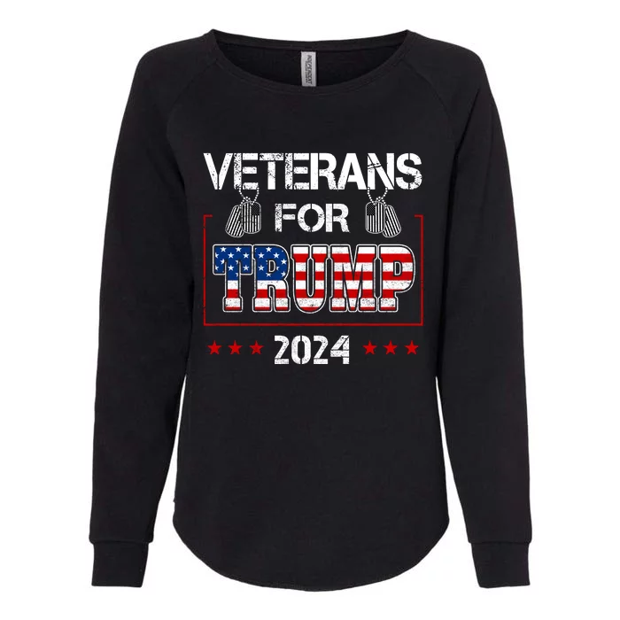 Veterans For Trump 2024 American Flag Dad Grandpa Veterans Day Womens California Wash Sweatshirt