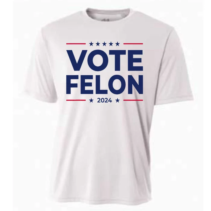 Vote Felon Trump 2024 45 And 47 Funny Vote For The Felon Cooling Performance Crew T-Shirt