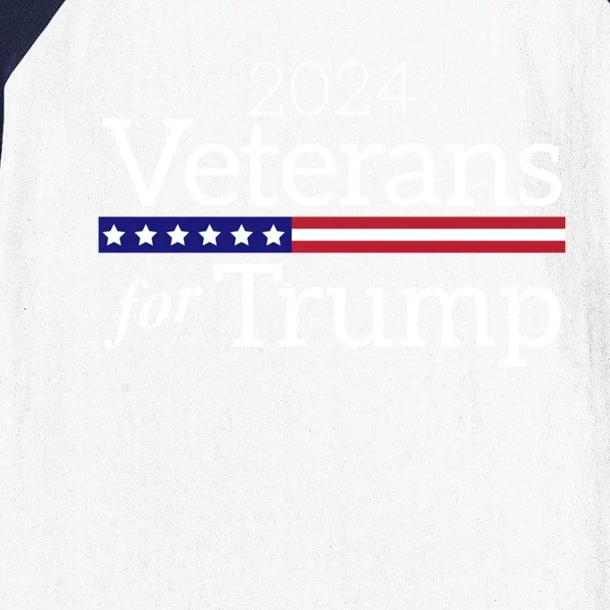 Veterans For Trump 2024 Conservative Republican Trump 2024 Funny Gift Baseball Sleeve Shirt