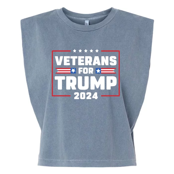 Veterans For Trump 2024 Garment-Dyed Women's Muscle Tee