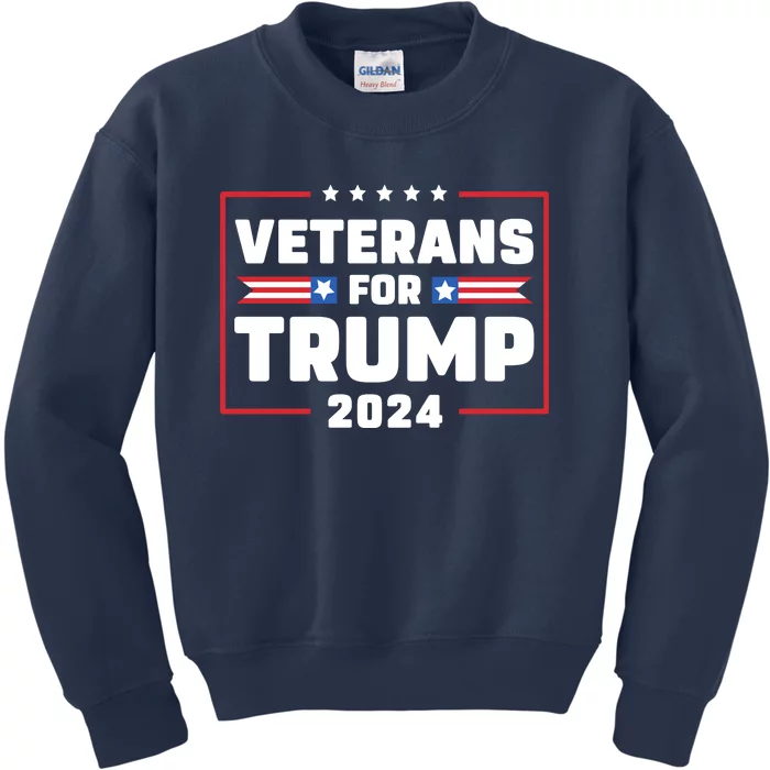 Veterans For Trump 2024 Kids Sweatshirt