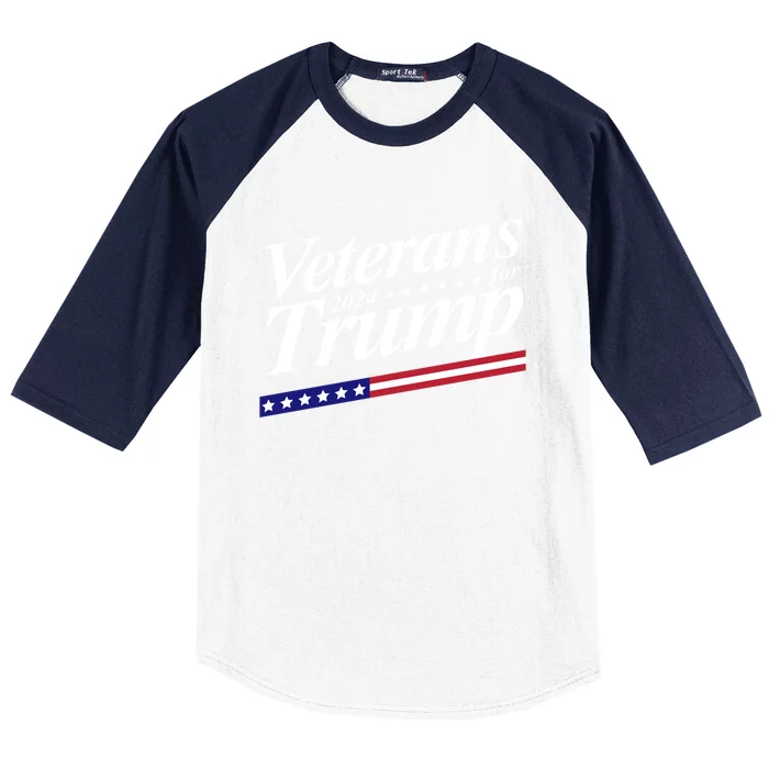 Veterans For Trump 2024 Conservative Republican Trump 2024 Gift Baseball Sleeve Shirt