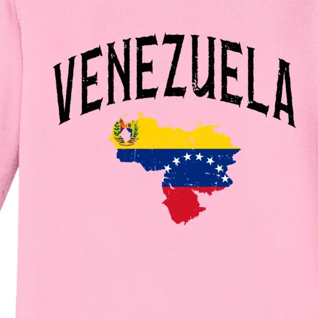 Venezuela Flag Throwback Sports Gift Baby Long Sleeve Bodysuit