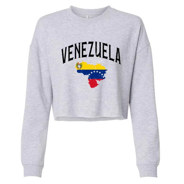 Venezuela Flag Throwback Sports Gift Cropped Pullover Crew