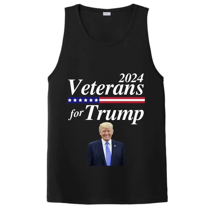 Veterans For Trump 2024 Conservative Republican Trump 2024 Funny Gift Performance Tank