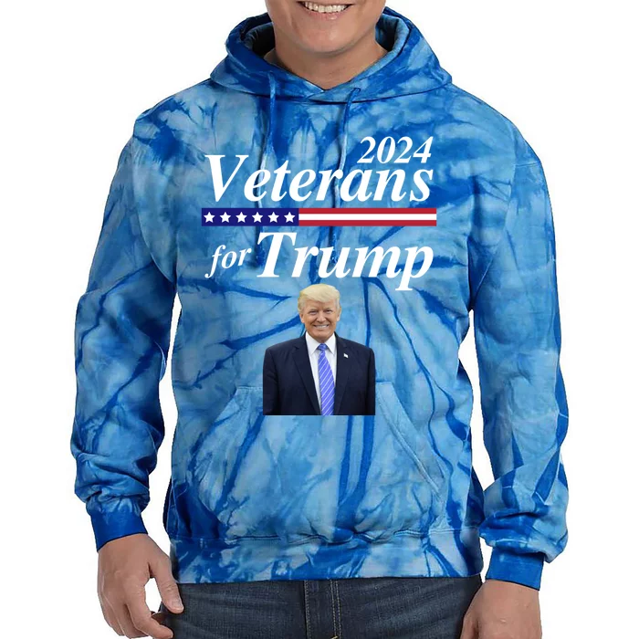 Veterans For Trump 2024 Conservative Republican Trump 2024 Funny Gift Tie Dye Hoodie