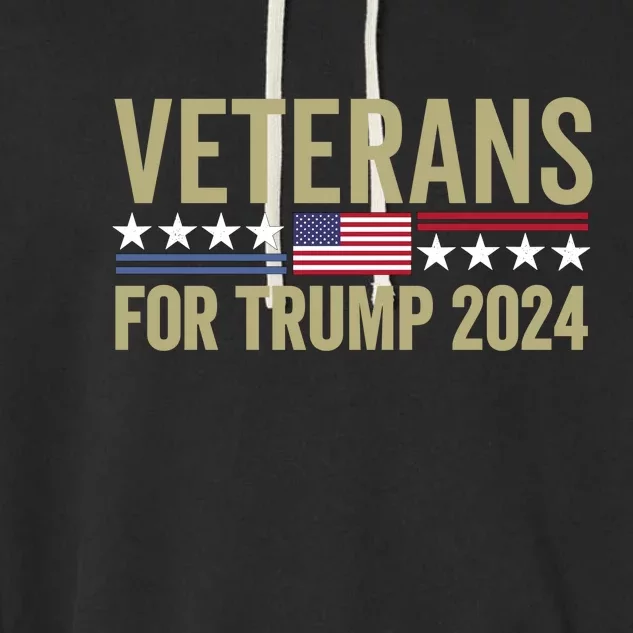 Veterans For Trump 2024 Garment-Dyed Fleece Hoodie