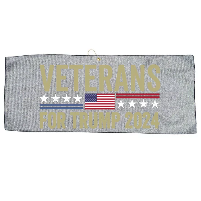 Veterans For Trump 2024 Large Microfiber Waffle Golf Towel