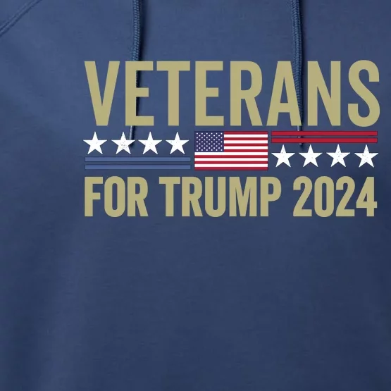 Veterans For Trump 2024 Performance Fleece Hoodie