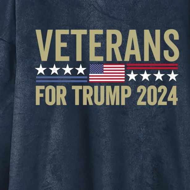 Veterans For Trump 2024 Hooded Wearable Blanket