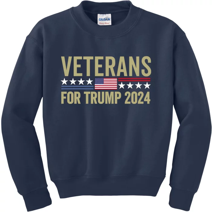 Veterans For Trump 2024 Kids Sweatshirt