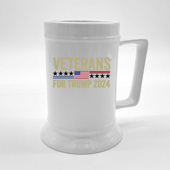 Veterans For Trump 2024 Front & Back Beer Stein