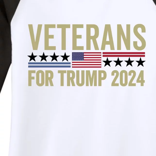 Veterans For Trump 2024 Women's Tri-Blend 3/4-Sleeve Raglan Shirt