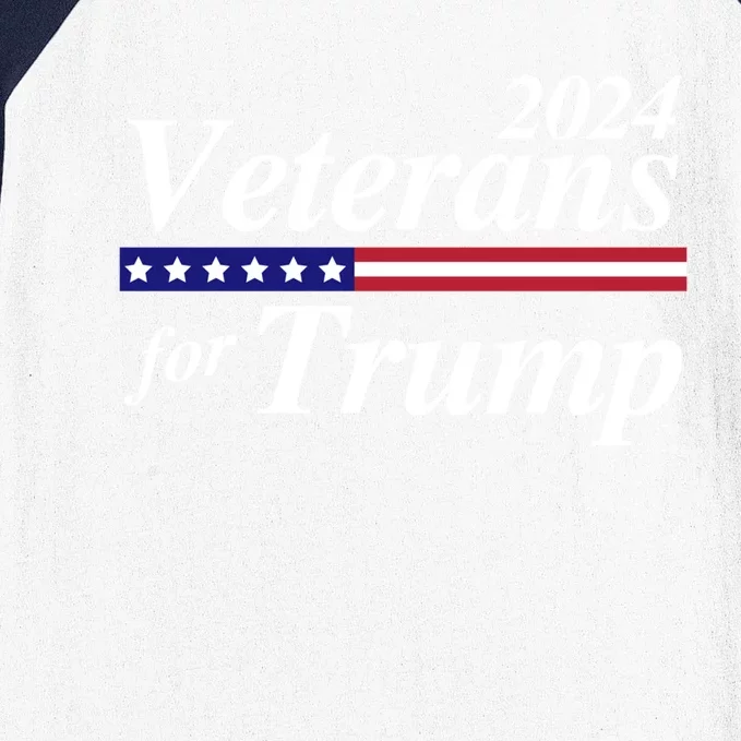 Veterans For Trump 2024 Conservative Republican Trump 2024 Gift Baseball Sleeve Shirt