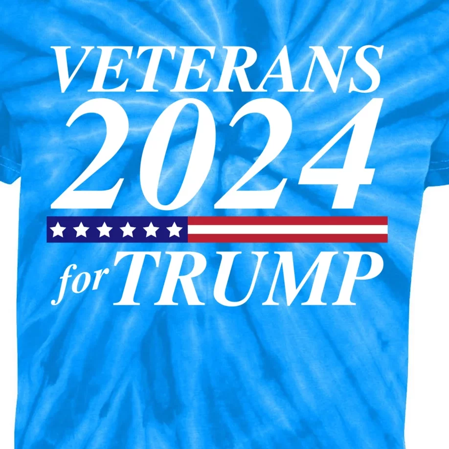 Veterans For Trump 2024 Conservative Republican Trump 2024 Gift Kids Tie-Dye T-Shirt