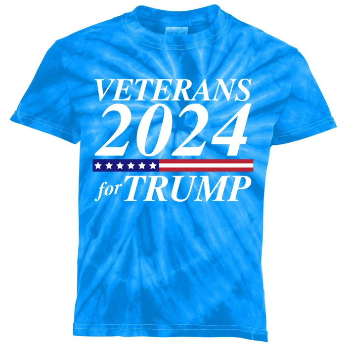 Veterans For Trump 2024 Conservative Republican Trump 2024 Gift Kids Tie-Dye T-Shirt