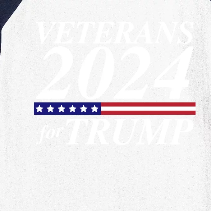 Veterans For Trump 2024 Conservative Republican Trump 2024 Gift Baseball Sleeve Shirt