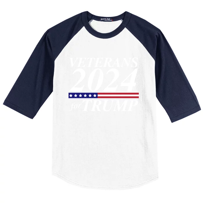 Veterans For Trump 2024 Conservative Republican Trump 2024 Gift Baseball Sleeve Shirt