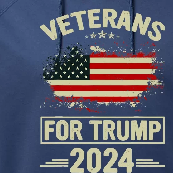 Veterans For Trump 2024 Veteran Day Performance Fleece Hoodie