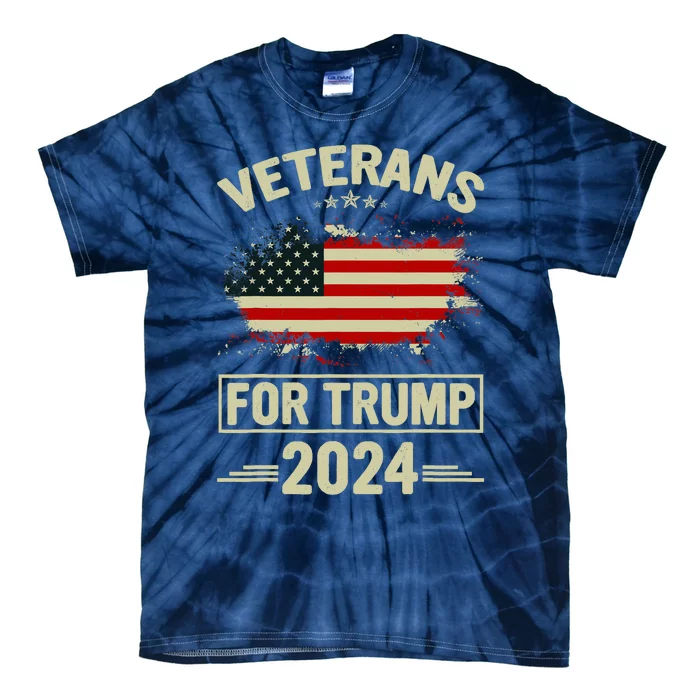 Veterans For Trump 2024 Veteran Day Tie-Dye T-Shirt