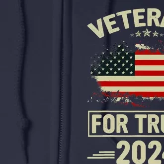 Veterans For Trump 2024 Veteran Day Full Zip Hoodie