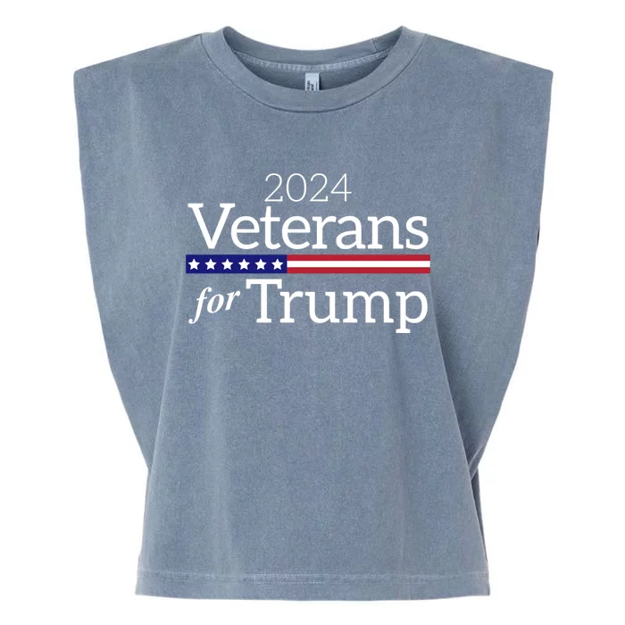 Veterans For Trump 2024 Conservative Republican Trump 2024 Gift Garment-Dyed Women's Muscle Tee