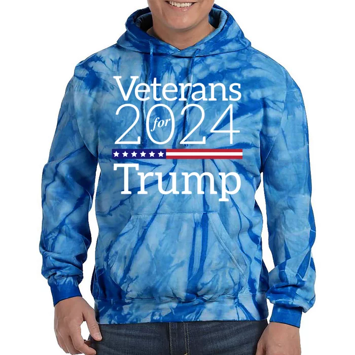 Veterans For Trump 2024 Conservative Republican Trump 2024 Gift Tie Dye Hoodie