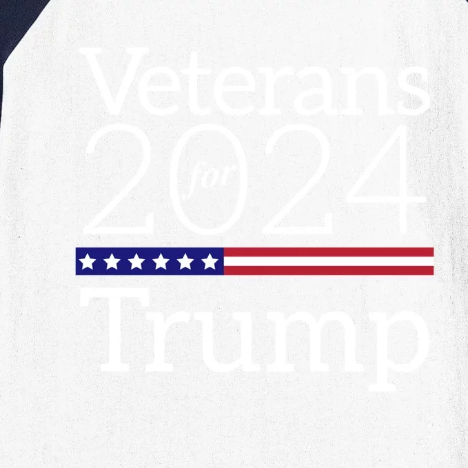 Veterans For Trump 2024 Conservative Republican Trump 2024 Gift Baseball Sleeve Shirt